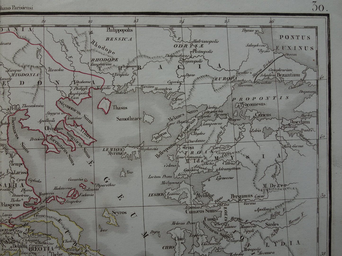 GREECE large old map of Greece in classical antiquity original antique map from 1832