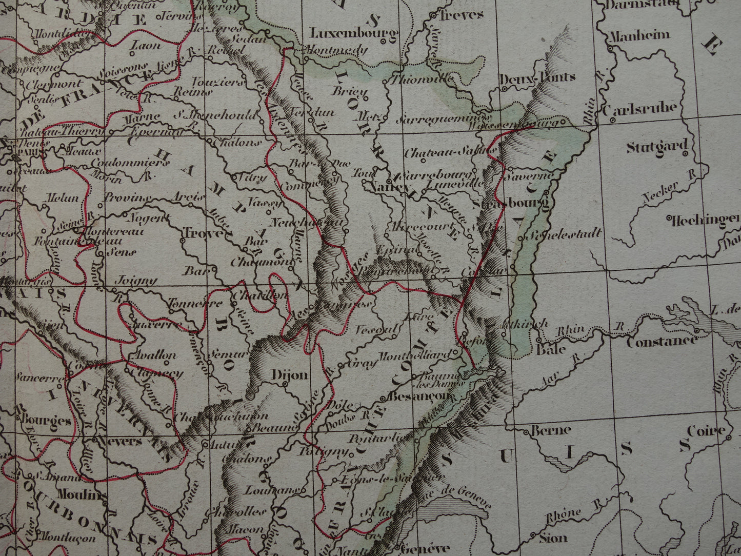 FRANCE old historical map of 32 provinces France before 1790 - original antique map from 1833
