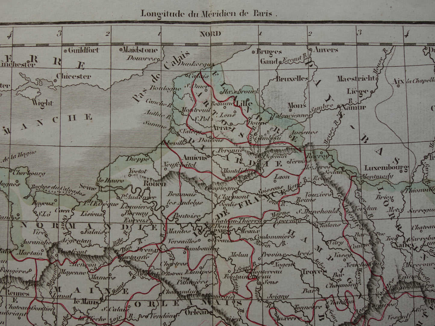 FRANCE old historical map of 32 provinces France before 1790 - original antique map from 1833