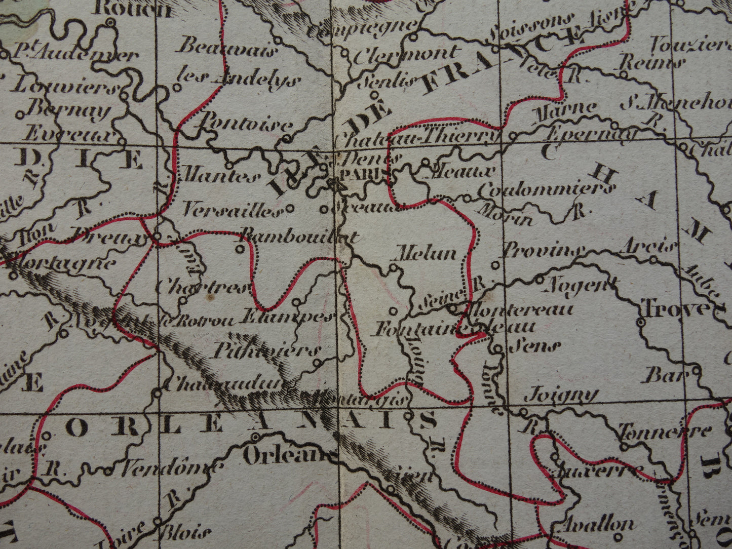FRANCE old historical map of 32 provinces France before 1790 - original antique map from 1833