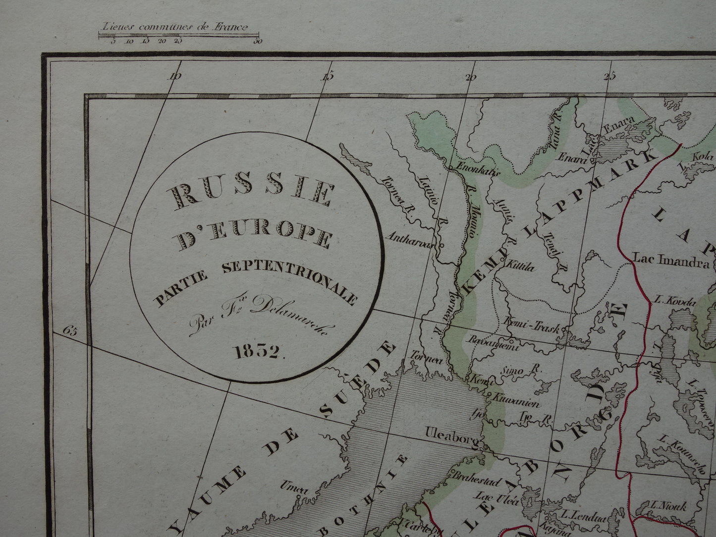 RUSLAND oude historische landkaart van Europees Rusland met Finland en Baltische Staten - originele antieke kaart 1832