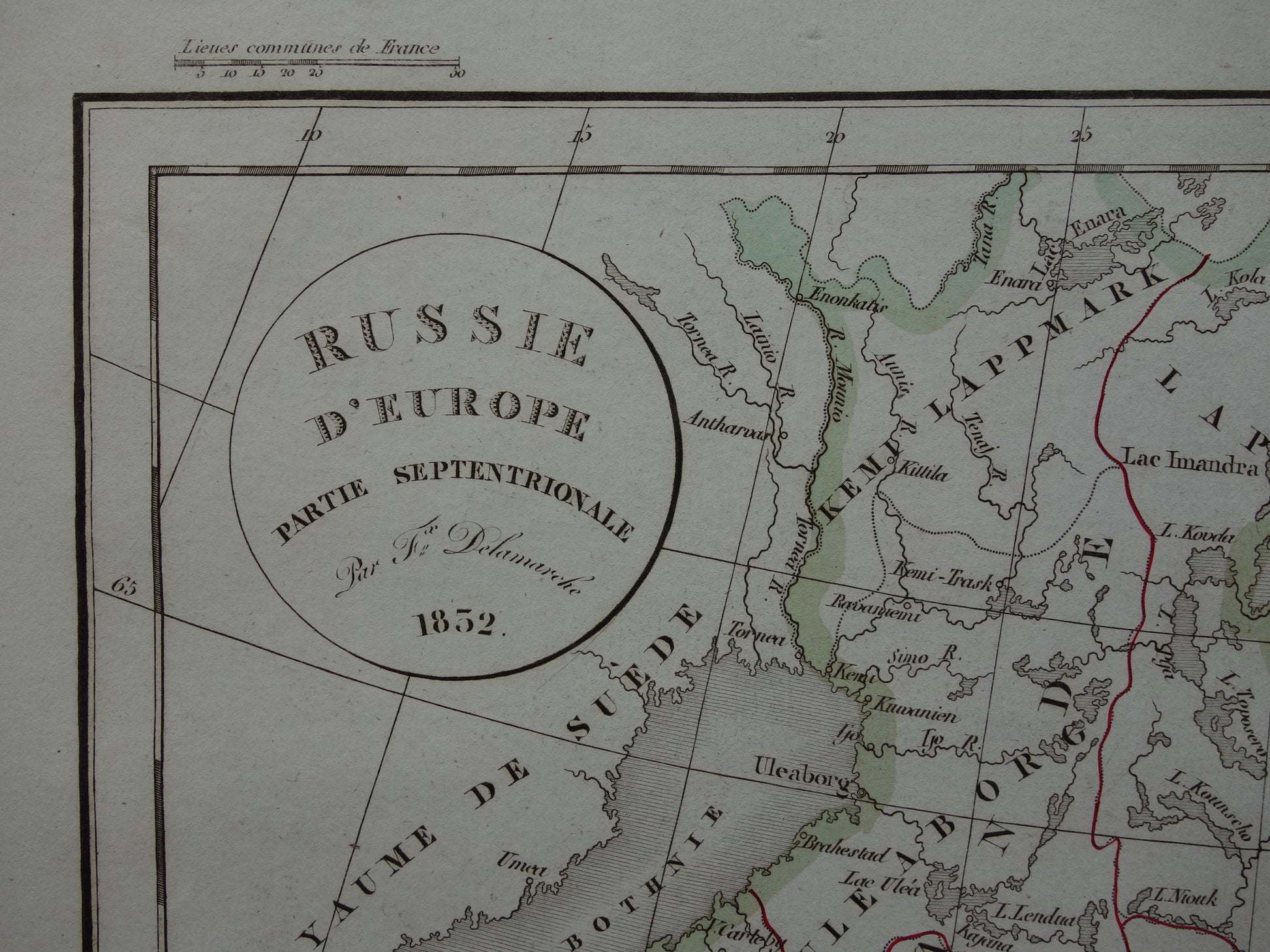 RUSLAND oude historische landkaart van Europees Rusland met Finland en Baltische Staten - originele antieke kaart 1832