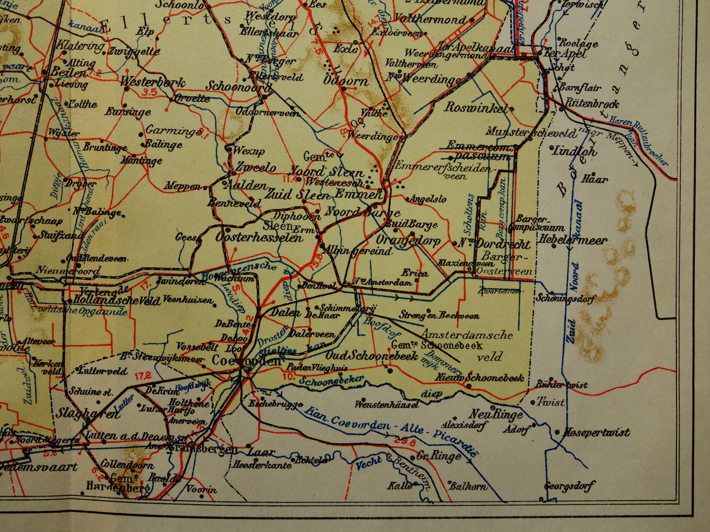 Drenthe Old map of the province of Drenthe from 1927 original vintage historical map