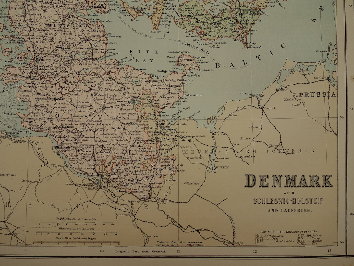 Denmark large old map of Denmark Greenland and Iceland from 1890 original antique map poster