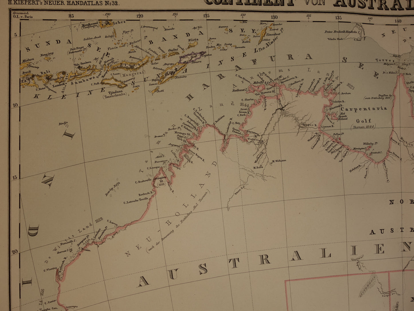 Australia &amp; New Zealand Large Antique Map 1857 Original Hand-Colored Map