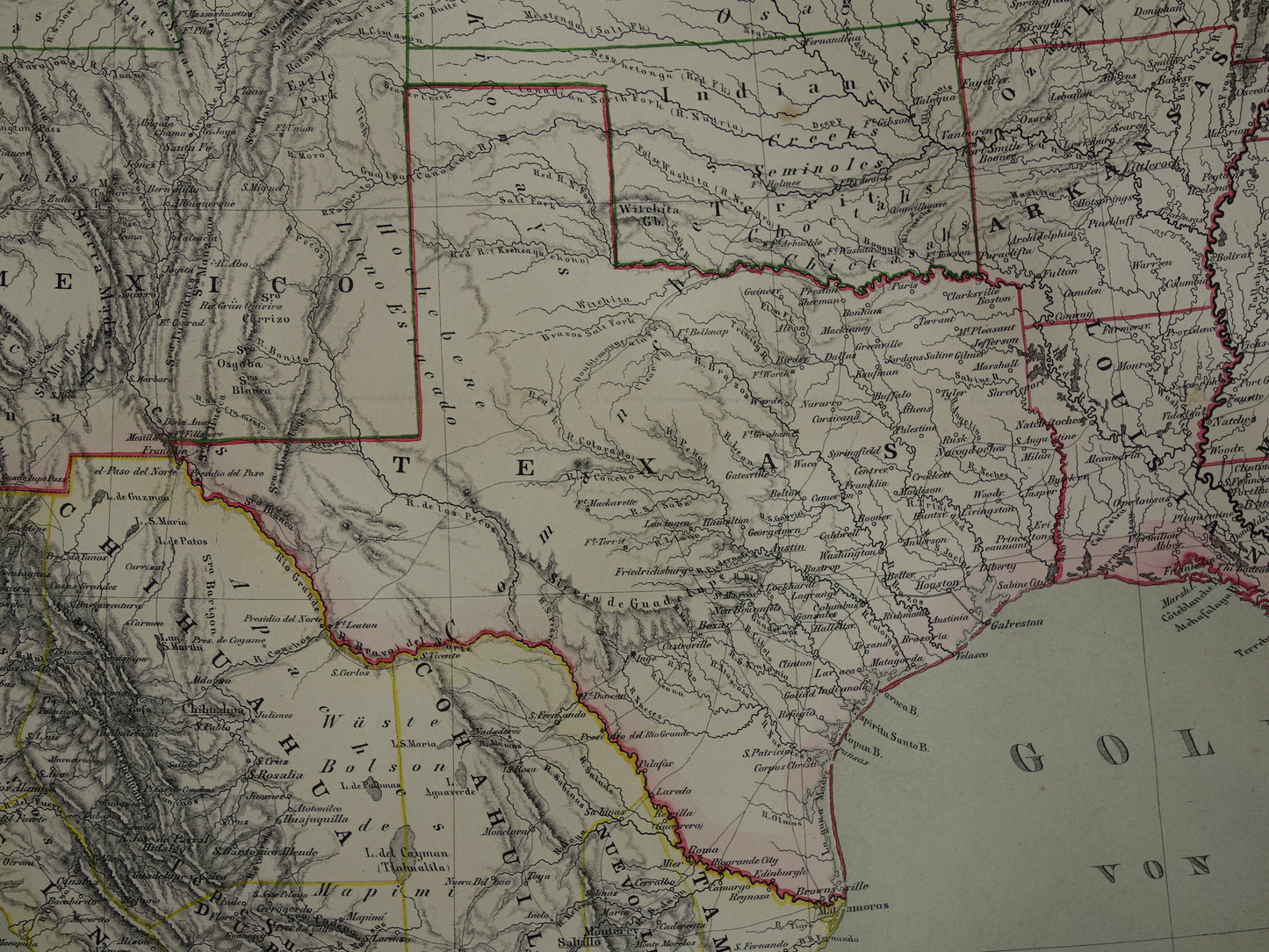 United States West Coast old map of USA in 1857 original antique map America vintage poster