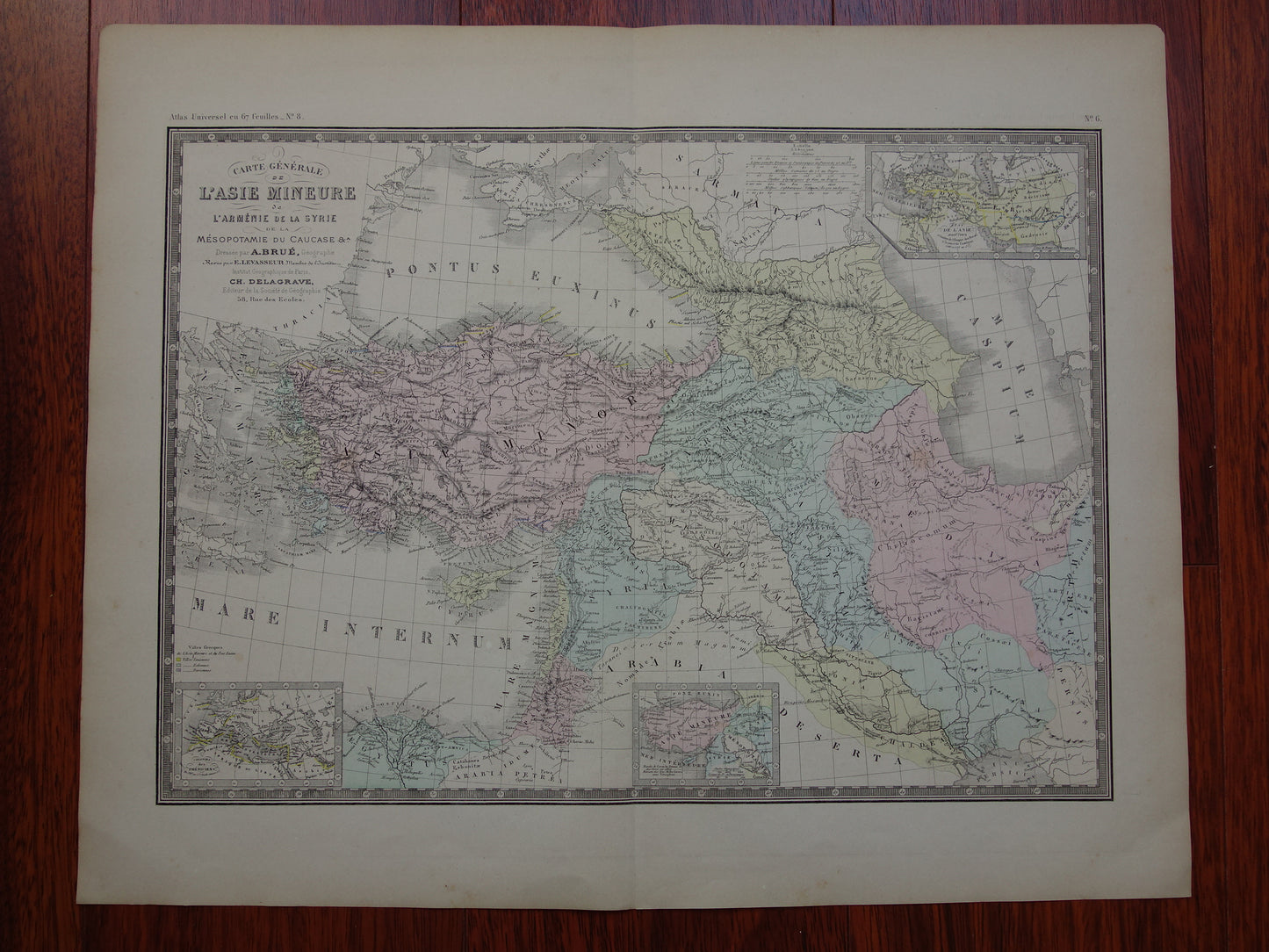 ASIA MINOR old map of Turkey Persia in ancient times 1876 original large antique map Middle East history map Persian Empire