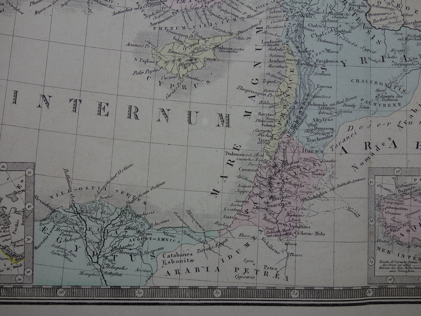 ASIA MINOR old map of Turkey Persia in ancient times 1876 original large antique map Middle East history map Persian Empire