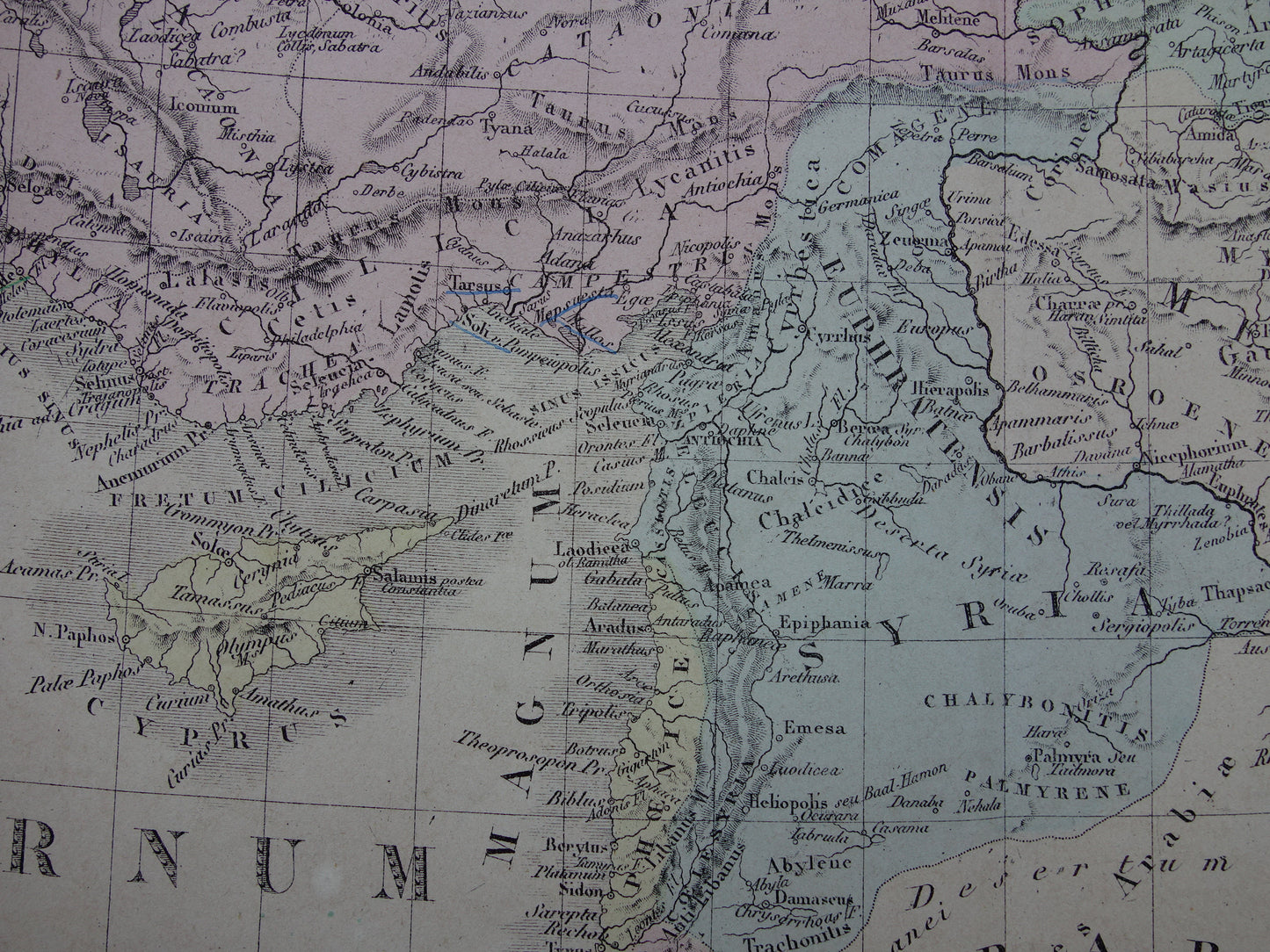 ASIA MINOR old map of Turkey Persia in ancient times 1876 original large antique map Middle East history map Persian Empire