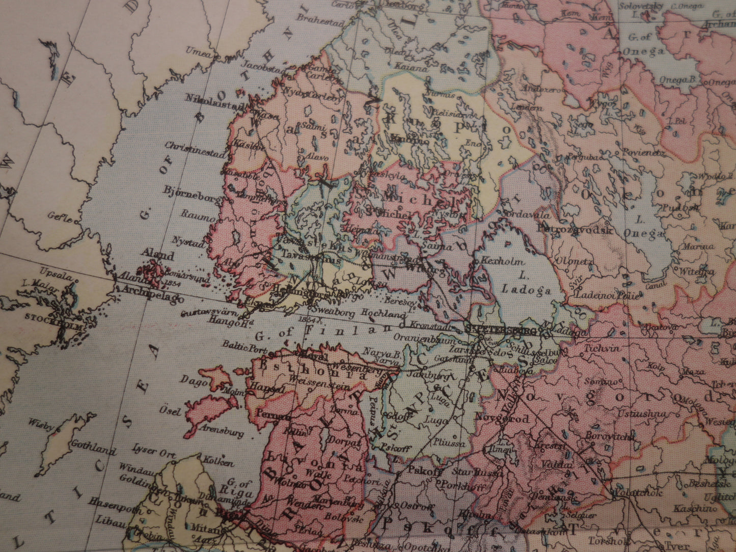 Old map of European Russia from the year 1886 original English antique map