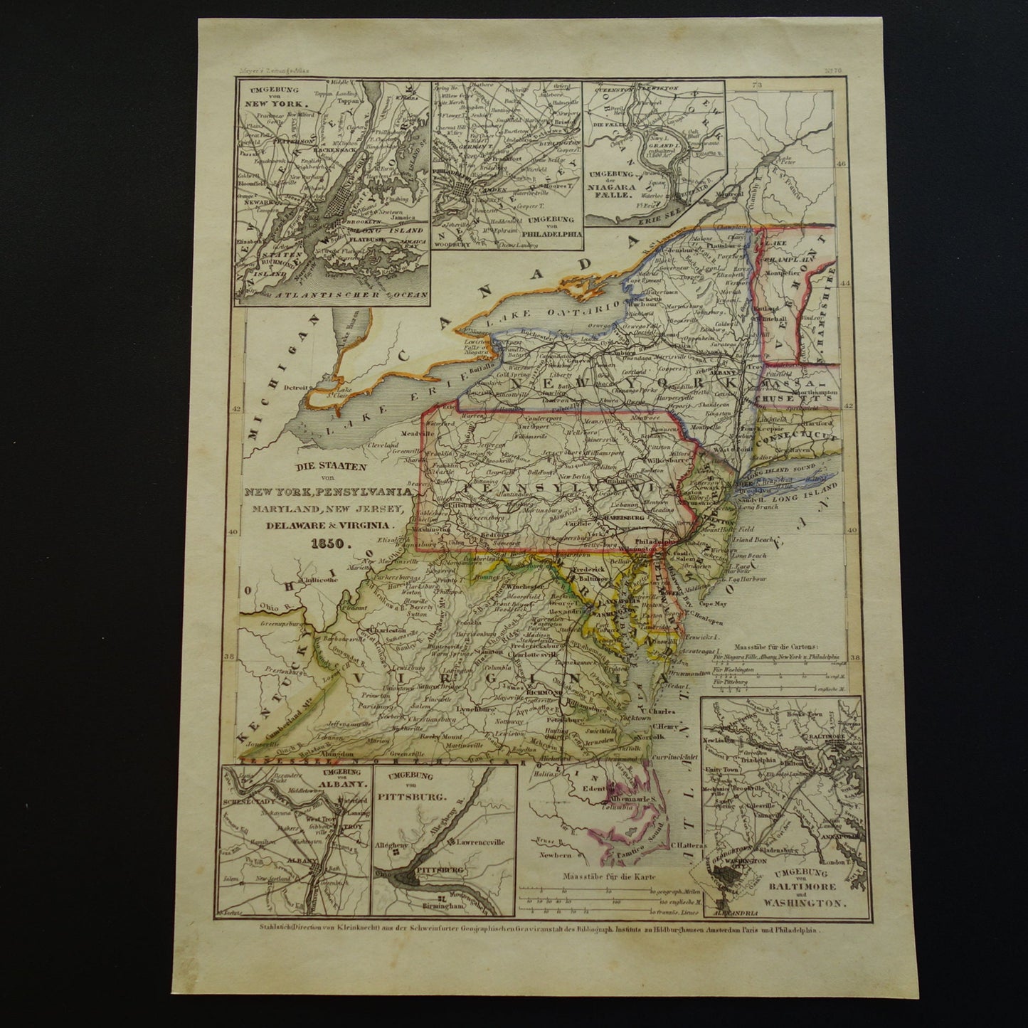 70 Die Staaten von New York, Pennsylvania, Maryland, New Jersey Zeitungs Atlas