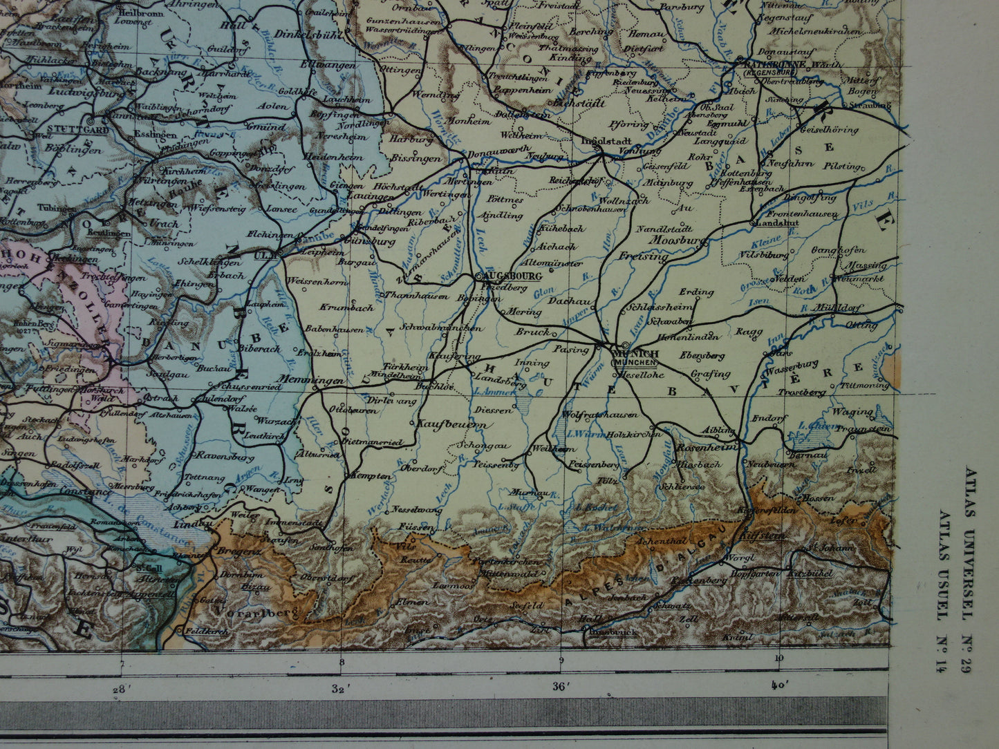 Large old map of Germany from 1884 Antique map German Empire Poland Netherlands with date