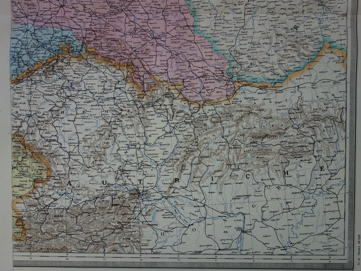 Large old map of Germany from 1884 Antique map German Empire Poland Netherlands with date