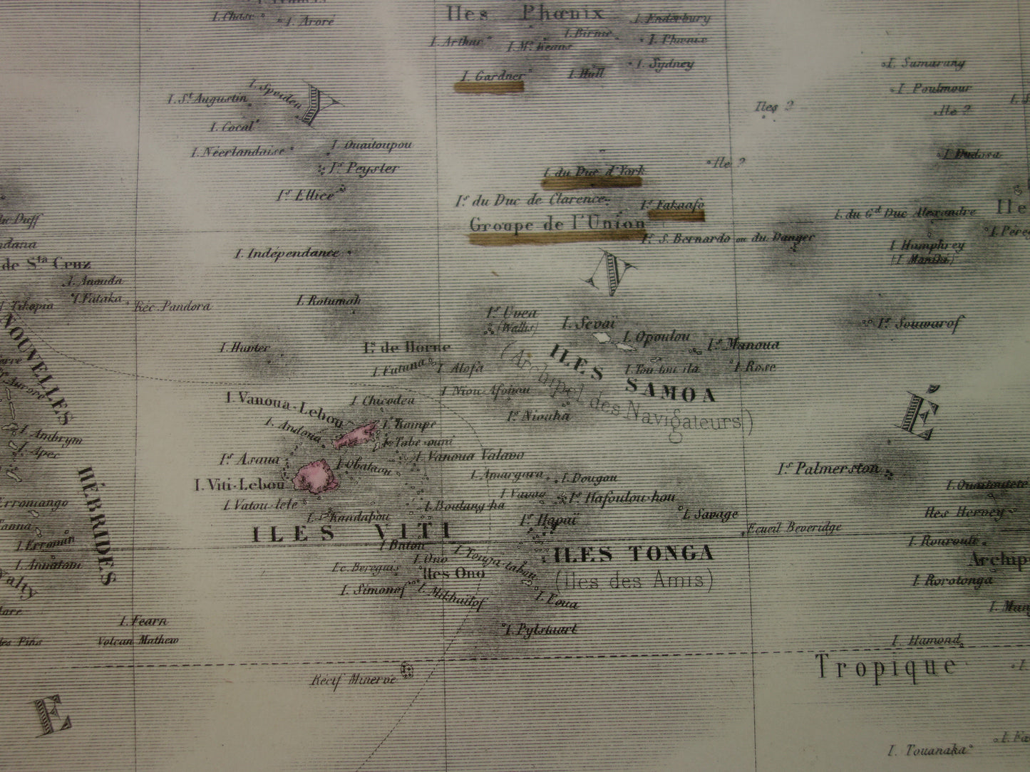 OCEANIË Grote oude landkaart uit 1883 originele antieke Franse kaart Indonesië Australië