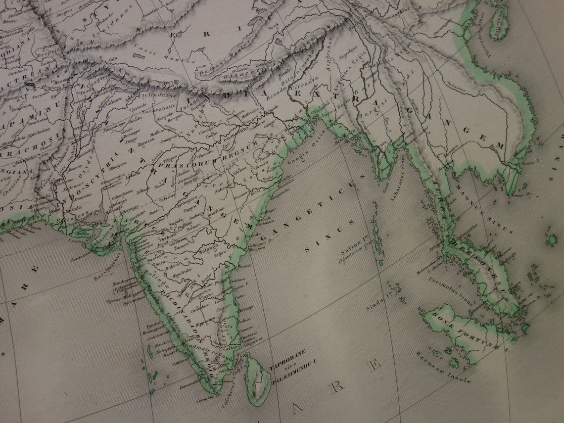 Old World Map of Classical Antiquity 1863 very large map of the world Ptolemy Herodotus