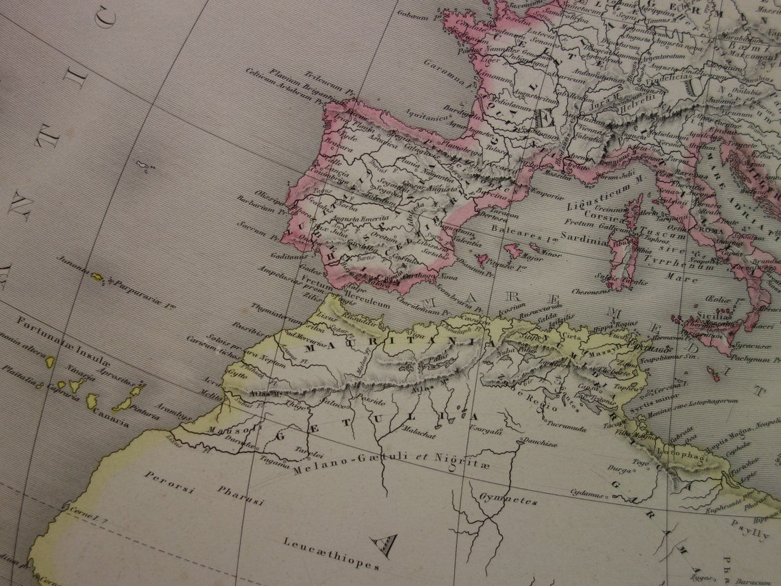 Old World Map of Classical Antiquity 1863 very large map of the world Ptolemy Herodotus