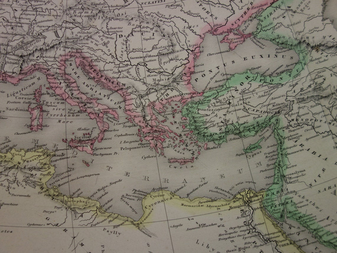Old World Map of Classical Antiquity 1863 very large map of the world Ptolemy Herodotus