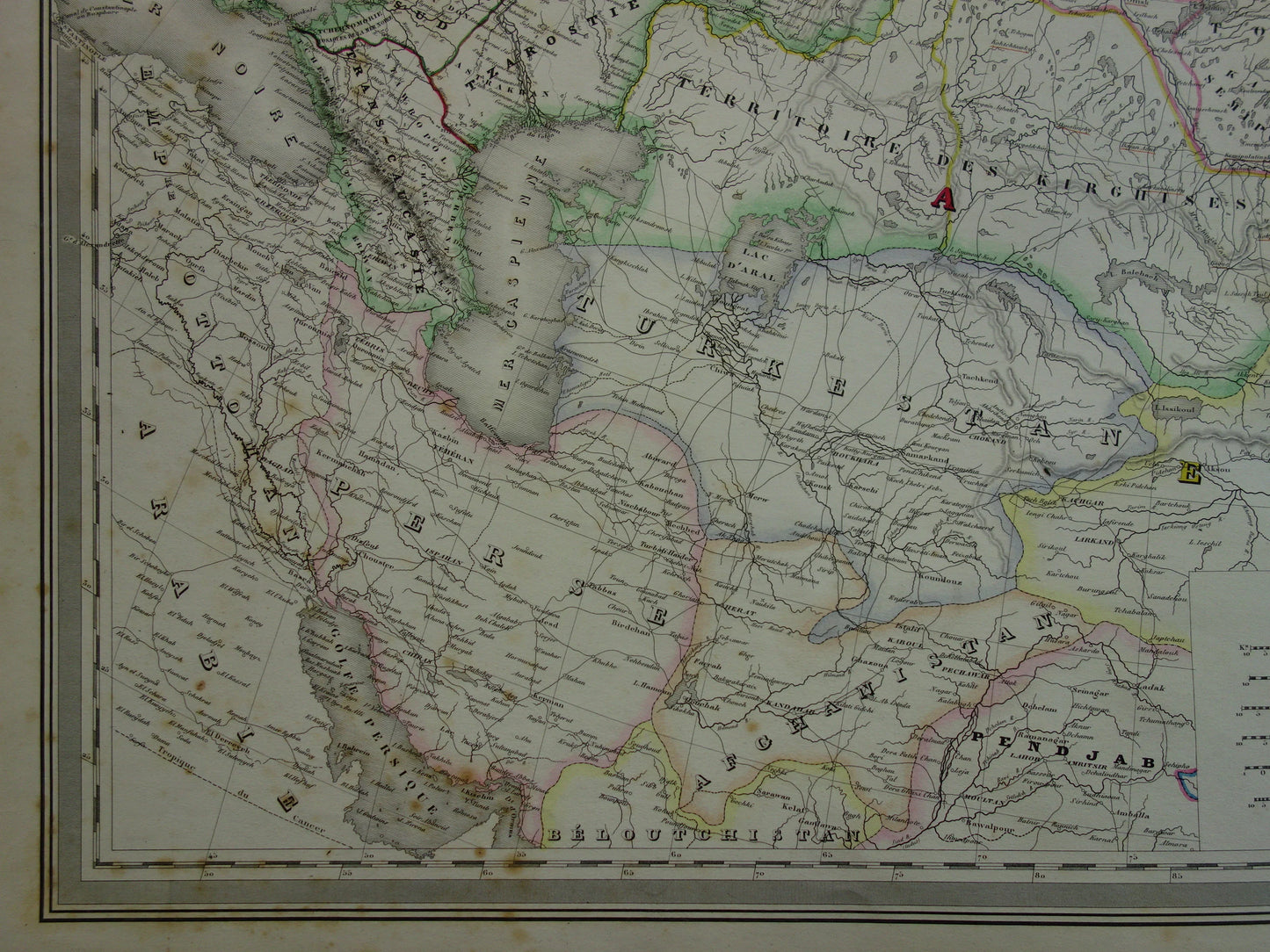 Old map of Russia Very large map of European and Asian part of Russian Empire from 1858 Original vintage maps