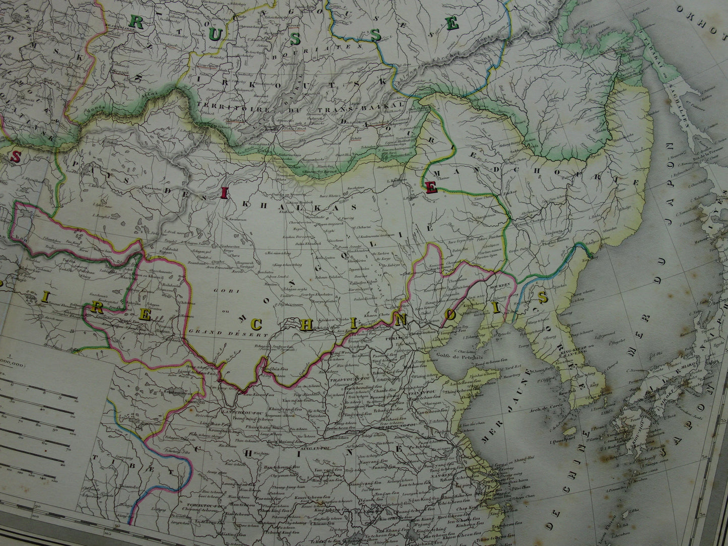 Old map of Russia Very large map of European and Asian part of Russian Empire from 1858 Original vintage maps