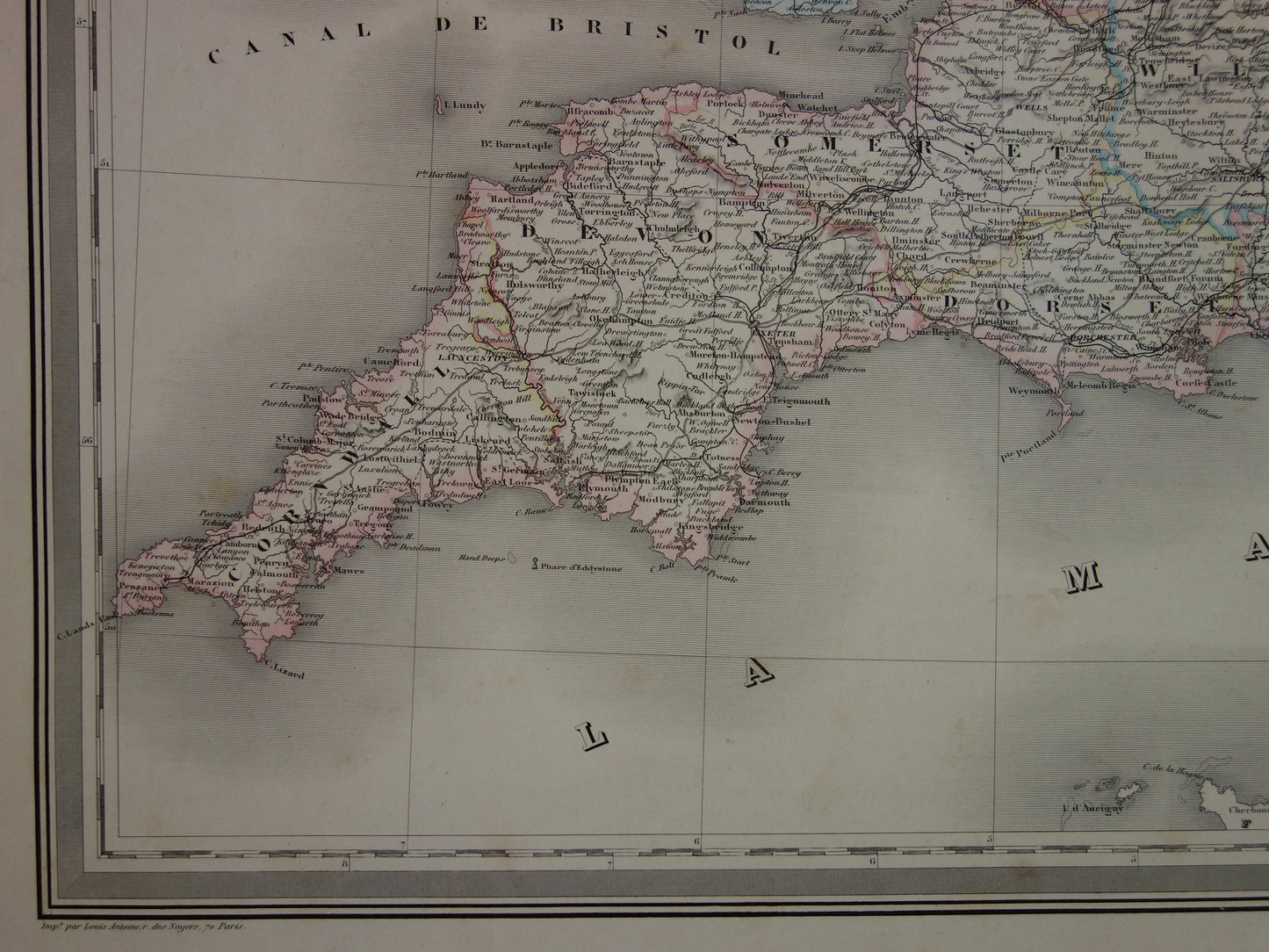 ENGELAND grote oude kaart van Engeland en Wales 1863 originele antieke landkaart London vintage poster