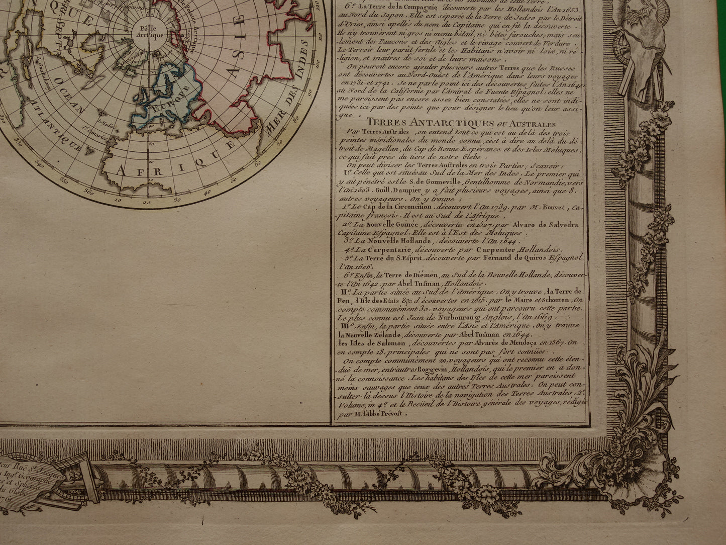 Old world map from 1761 Large original historical map of the world Double hemisphere with date