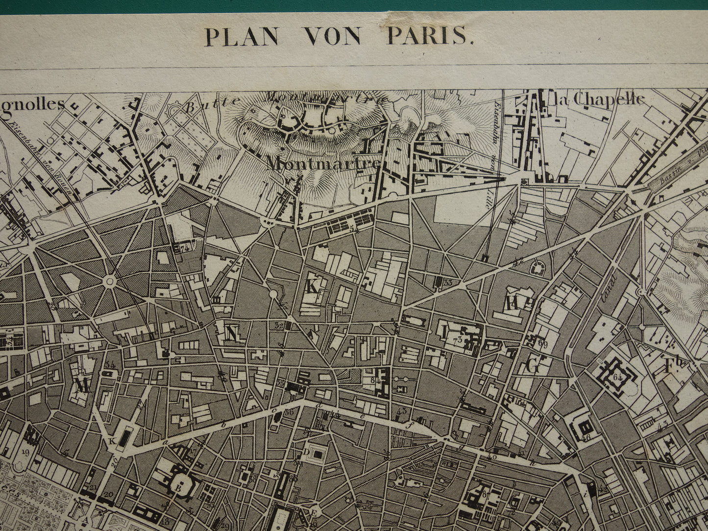 Old map of Paris 170+ year old antique map of Paris from 1849 original vintage maps