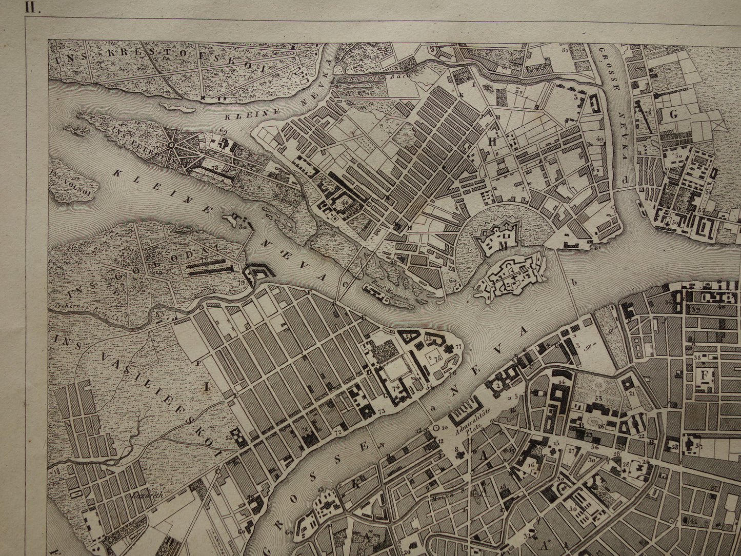 Warsaw and St Petersburg antique map 170+ year old map of Warsaw and St Petersburg from 1849 original vintage maps