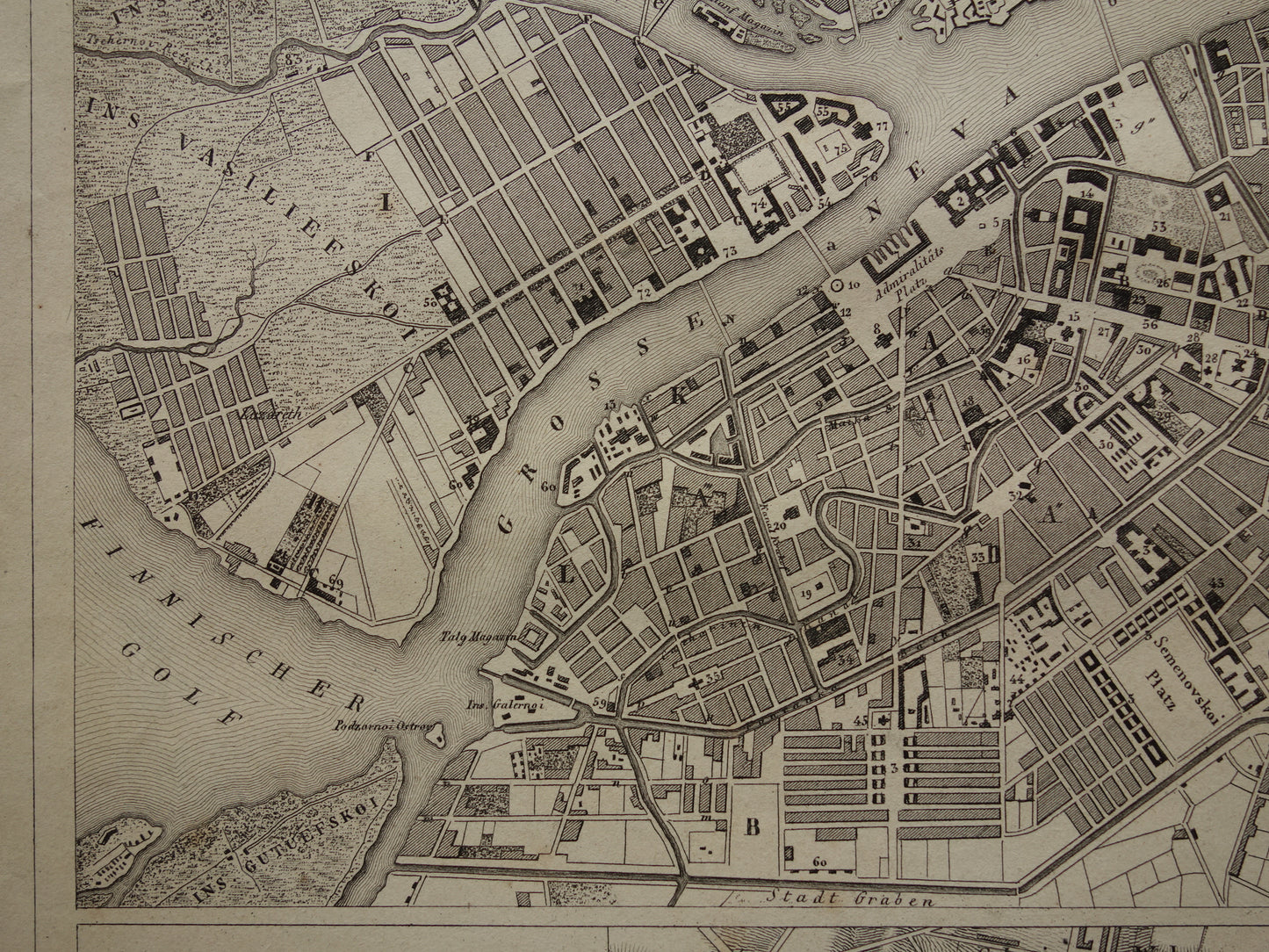 Warsaw and St Petersburg antique map 170+ year old map of Warsaw and St Petersburg from 1849 original vintage maps