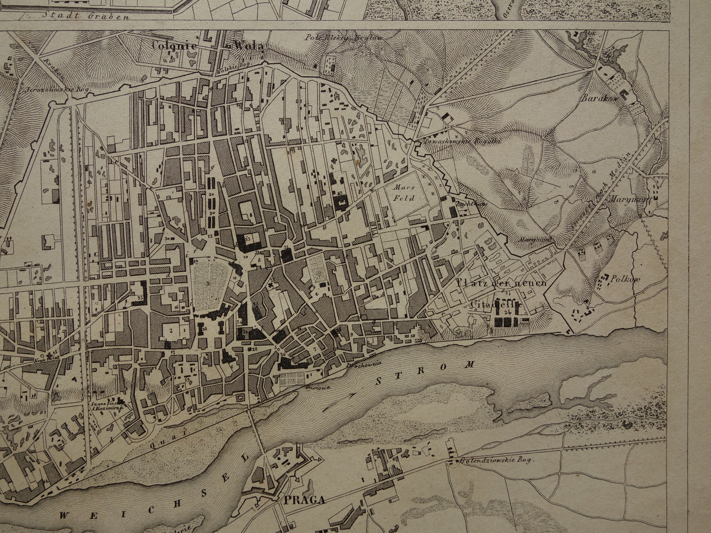 Warsaw and St Petersburg antique map 170+ year old map of Warsaw and St Petersburg from 1849 original vintage maps