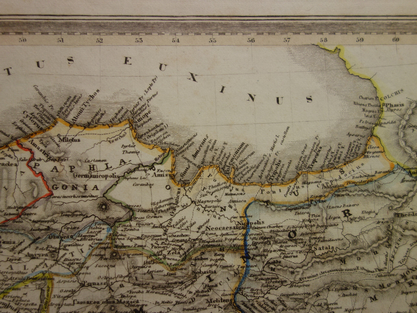 ASIA MINOR old map of Turkey Syria Mesopotamia in ancient times 1850 original antique map Middle East history map