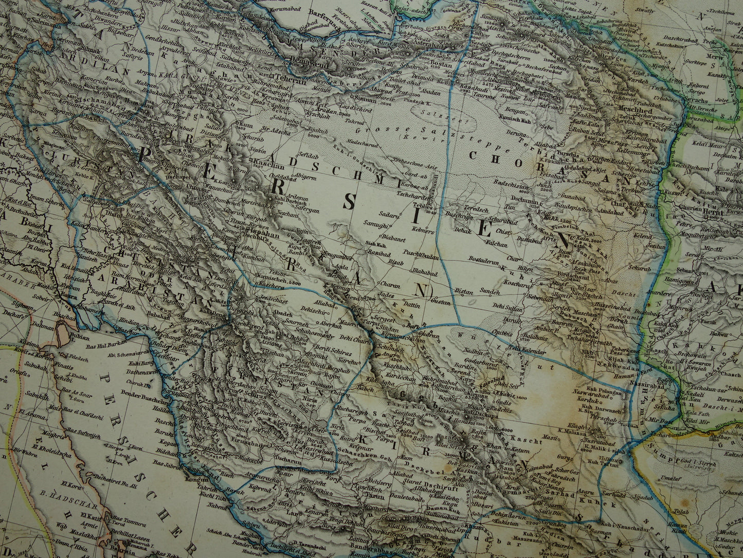 Old map of IRAN from 1884 Antique hand-colored map Persia Turkmenistan Caucasus
