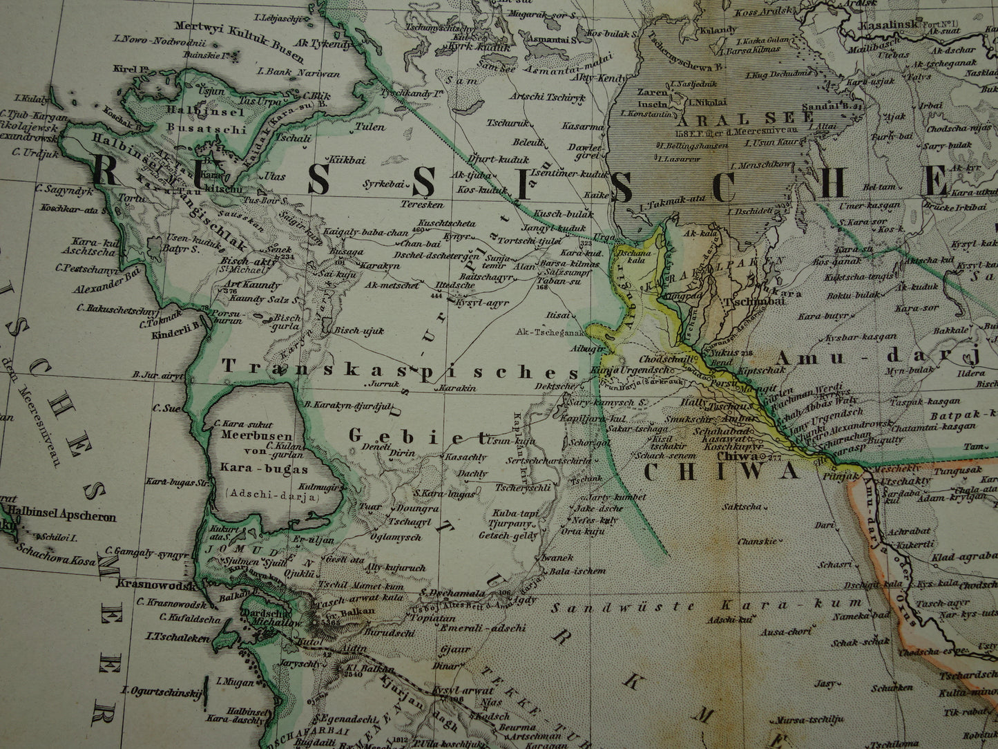 Old map of IRAN from 1884 Antique hand-colored map Persia Turkmenistan Caucasus