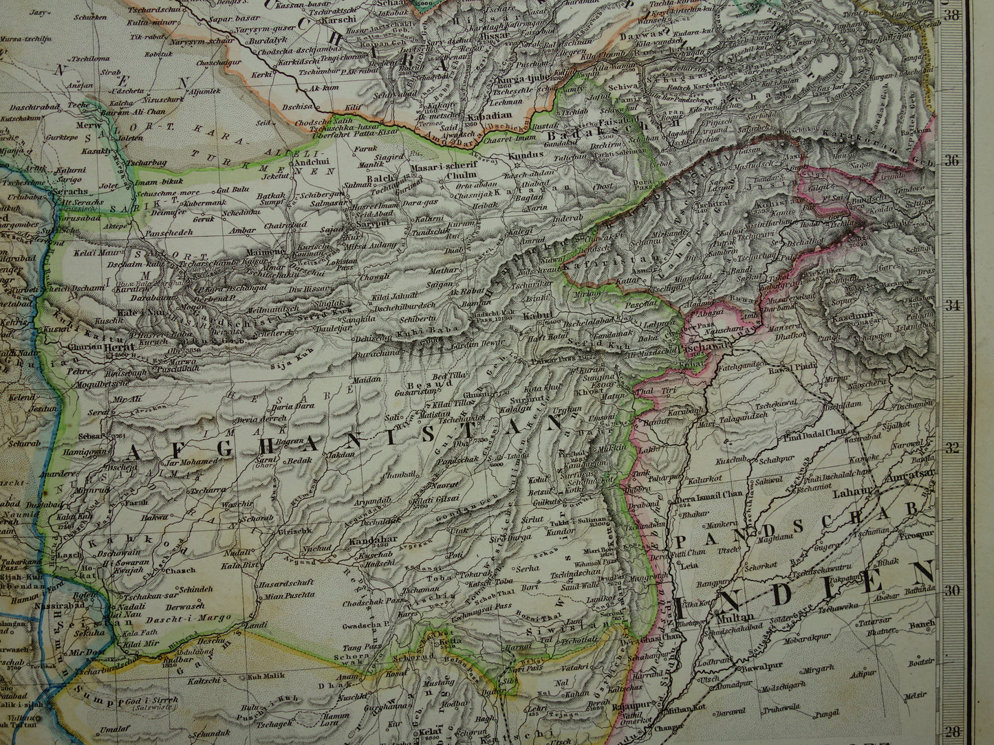 Old map of IRAN from 1884 Antique hand-colored map Persia Turkmenistan Caucasus