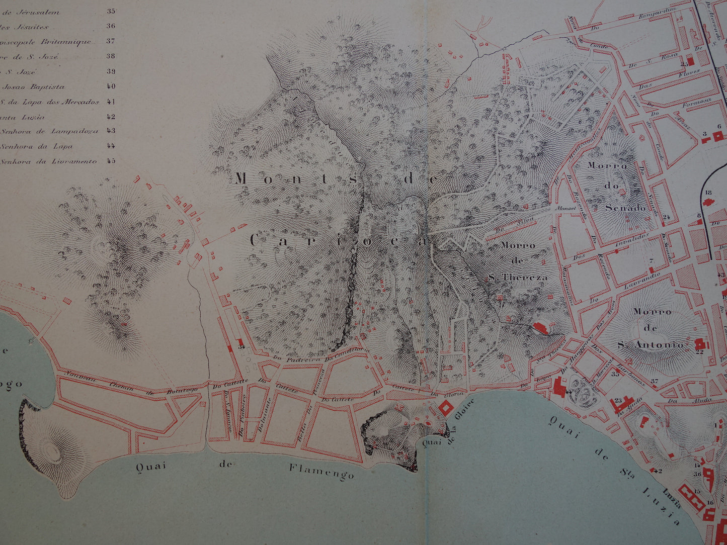 Rio de Janeiro old map of Rio Brazil from 1877 original antique map vintage maps