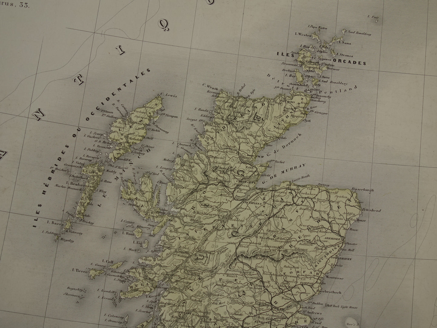 Old map of GREAT BRITAIN and IRELAND British Isles Large antique French map vintage poster