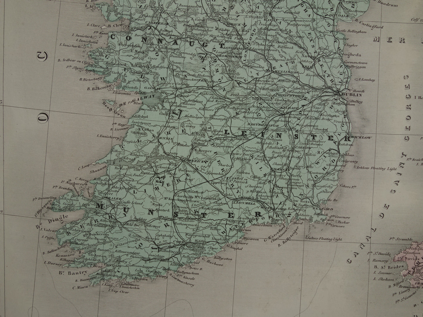 Old map of GREAT BRITAIN and IRELAND British Isles Large antique French map vintage poster