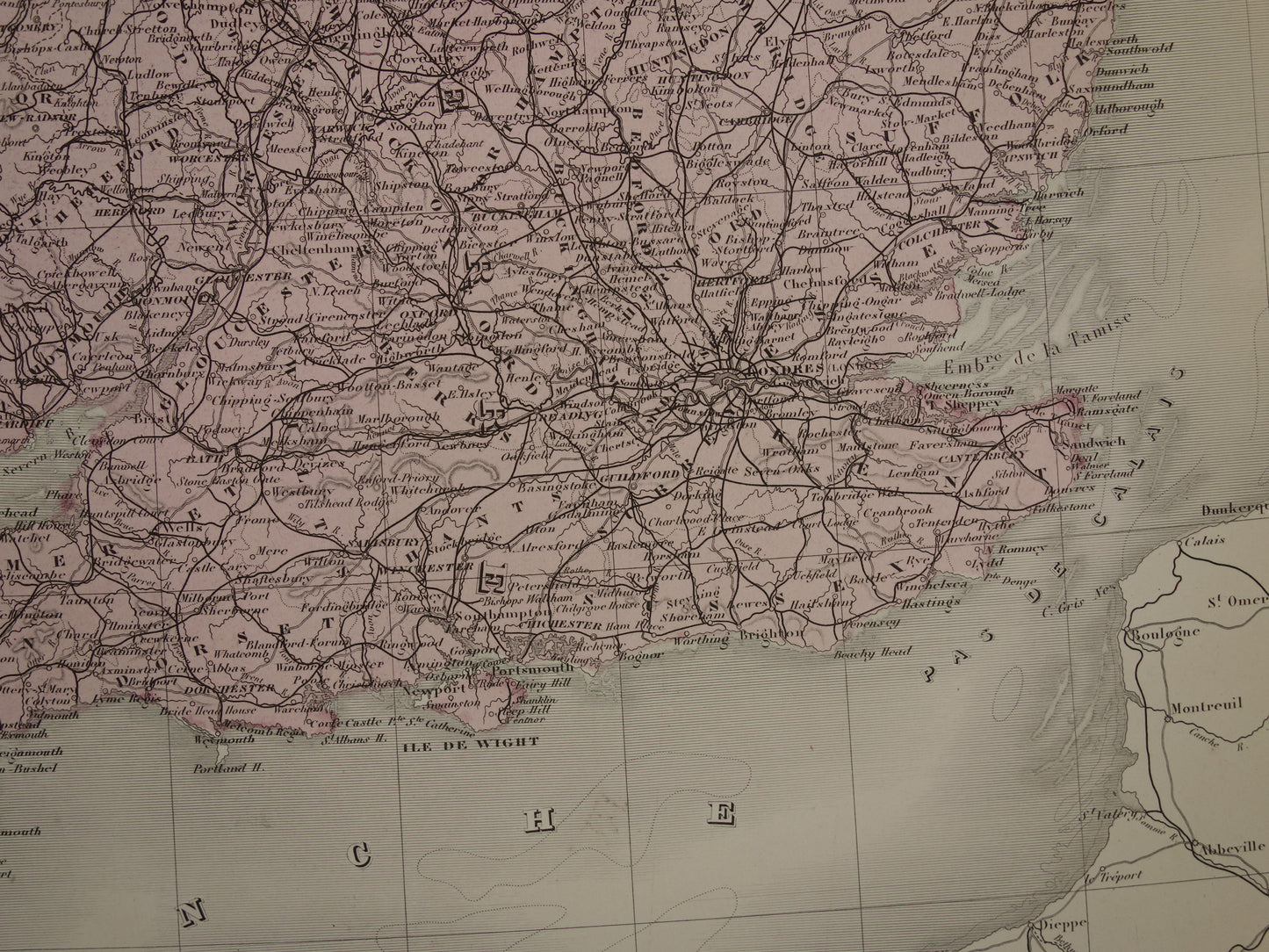 Old map of GREAT BRITAIN and IRELAND British Isles Large antique French map vintage poster