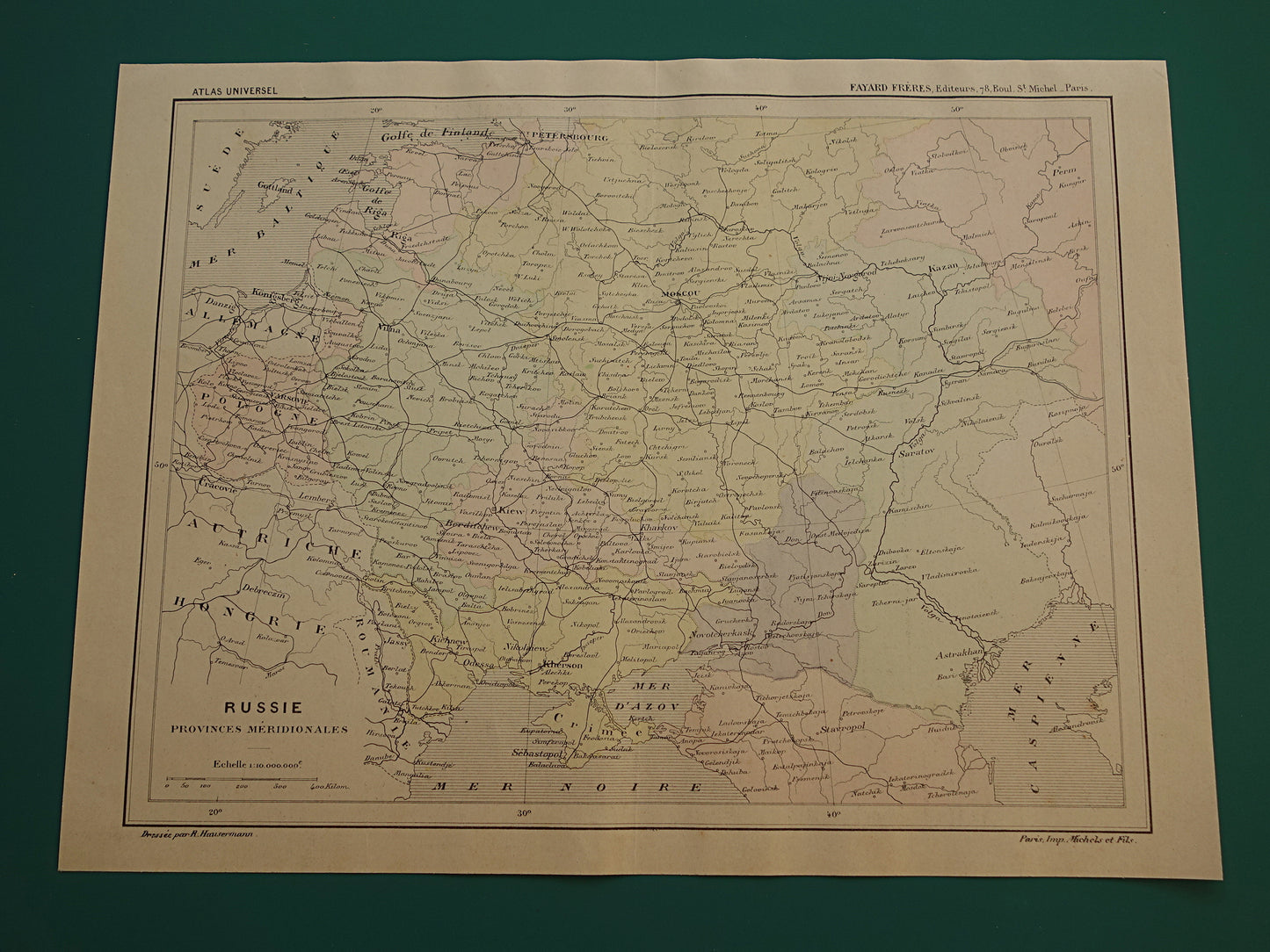 RUSSIA Old map of Russia Ukraine Moscow from the year 1896 historical map Russian Empire Europe old vintage maps