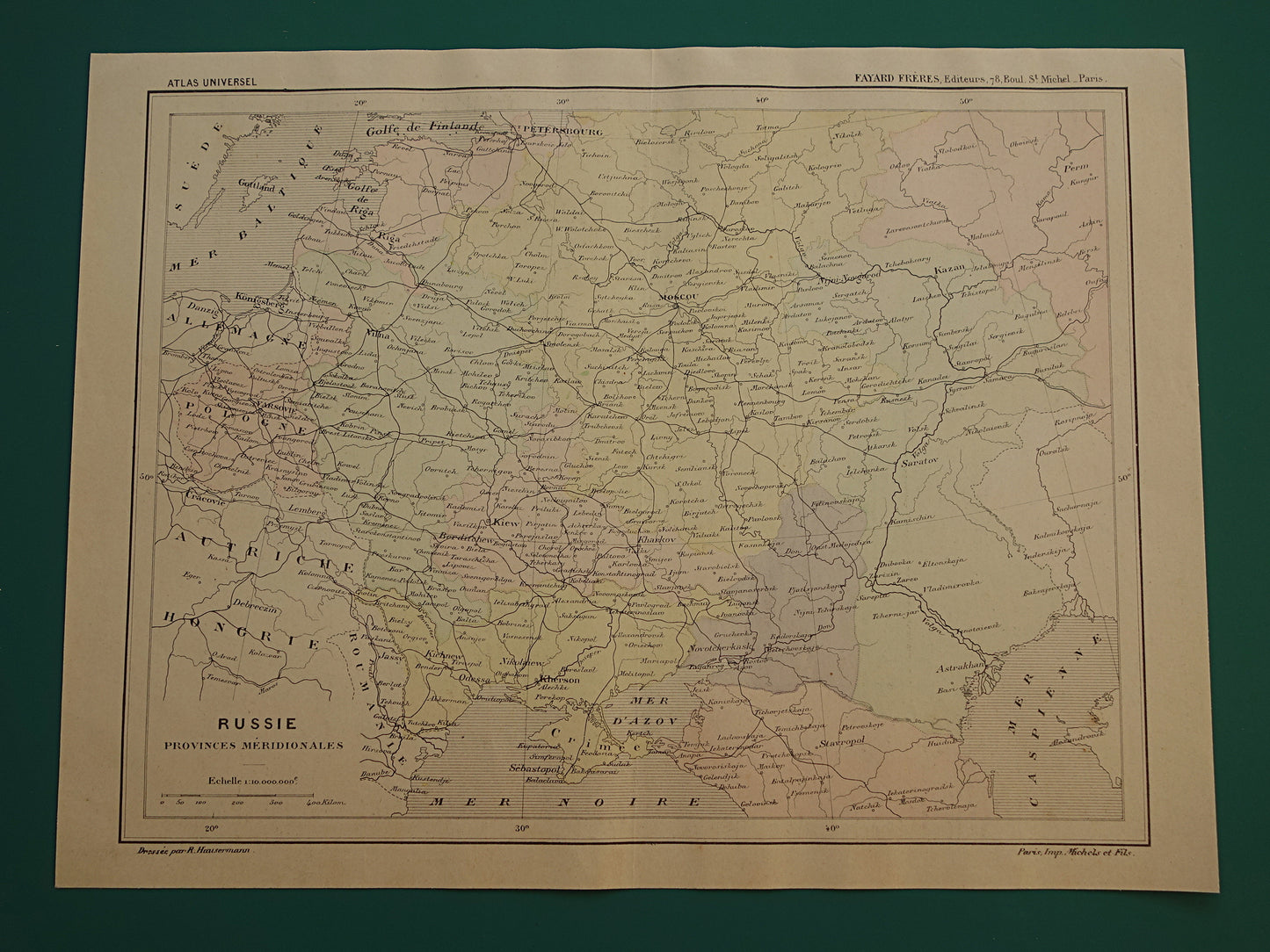 RUSLAND Oude kaart van Rusland Oekraïne Moskou uit het jaar 1896 historische landkaart Russische Rijk Europa oude vintage kaarten