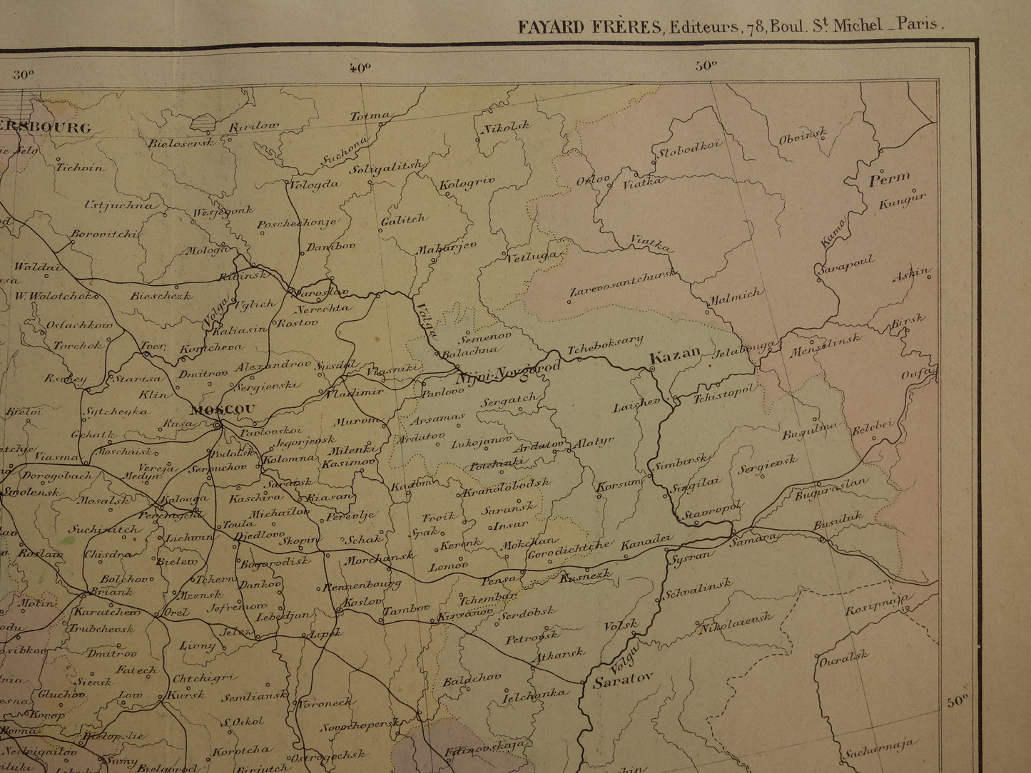 RUSSIA Old map of Russia Ukraine Moscow from the year 1896 historical map Russian Empire Europe old vintage maps