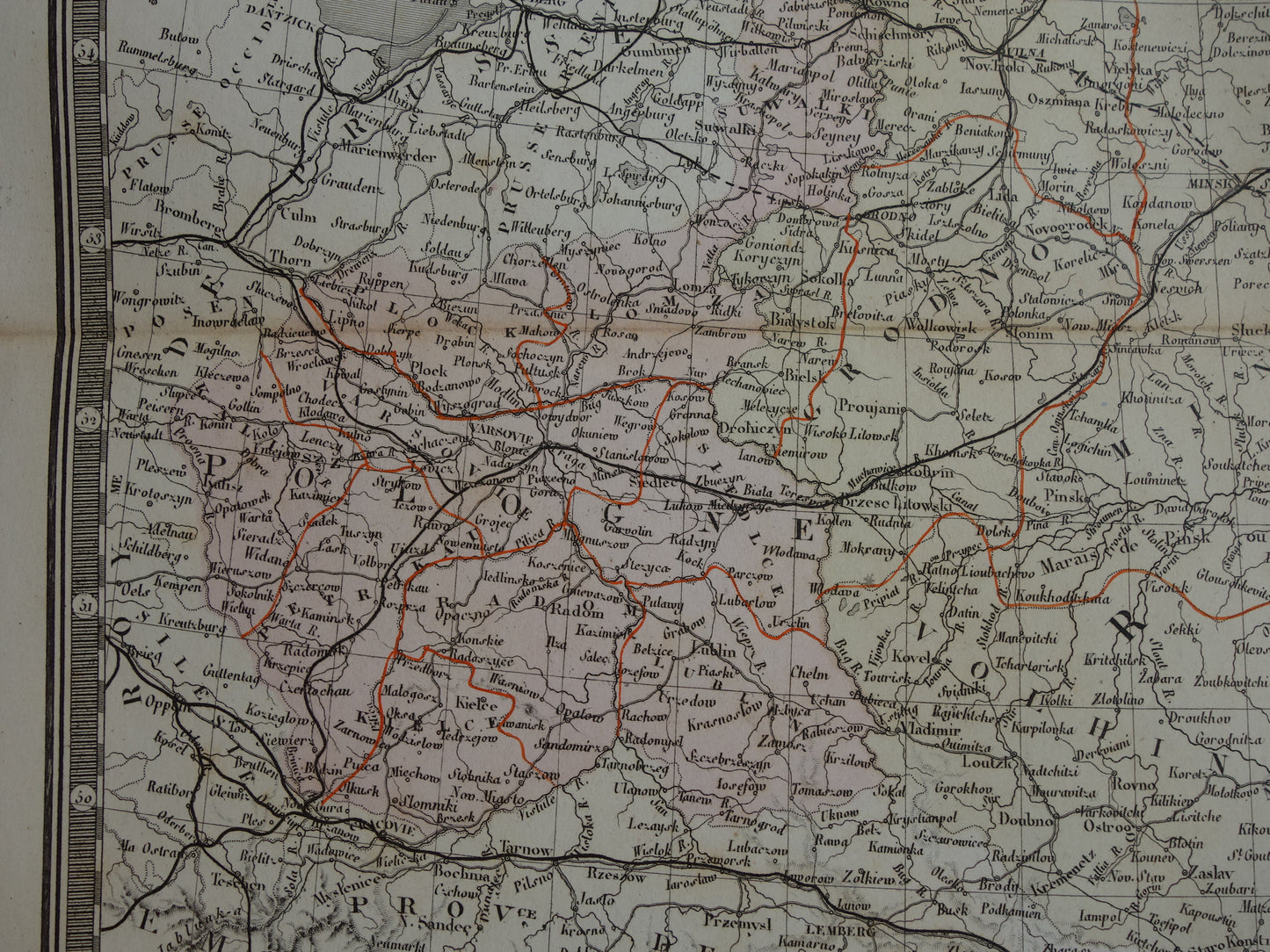 Russia antique map of European Russia with Poland and Baltic States 145+ years old map vintage historical maps