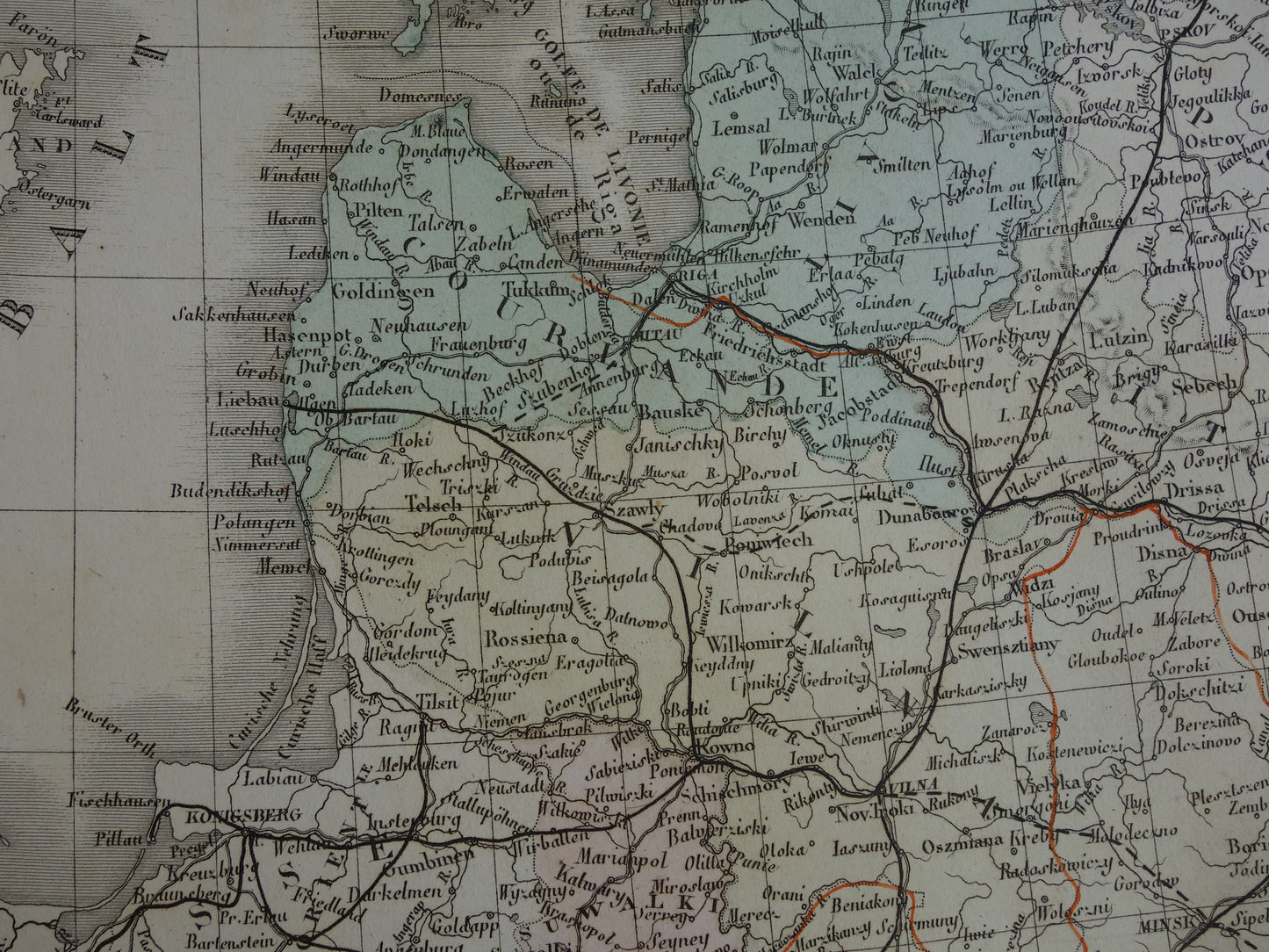Russia antique map of European Russia with Poland and Baltic States 145+ years old map vintage historical maps