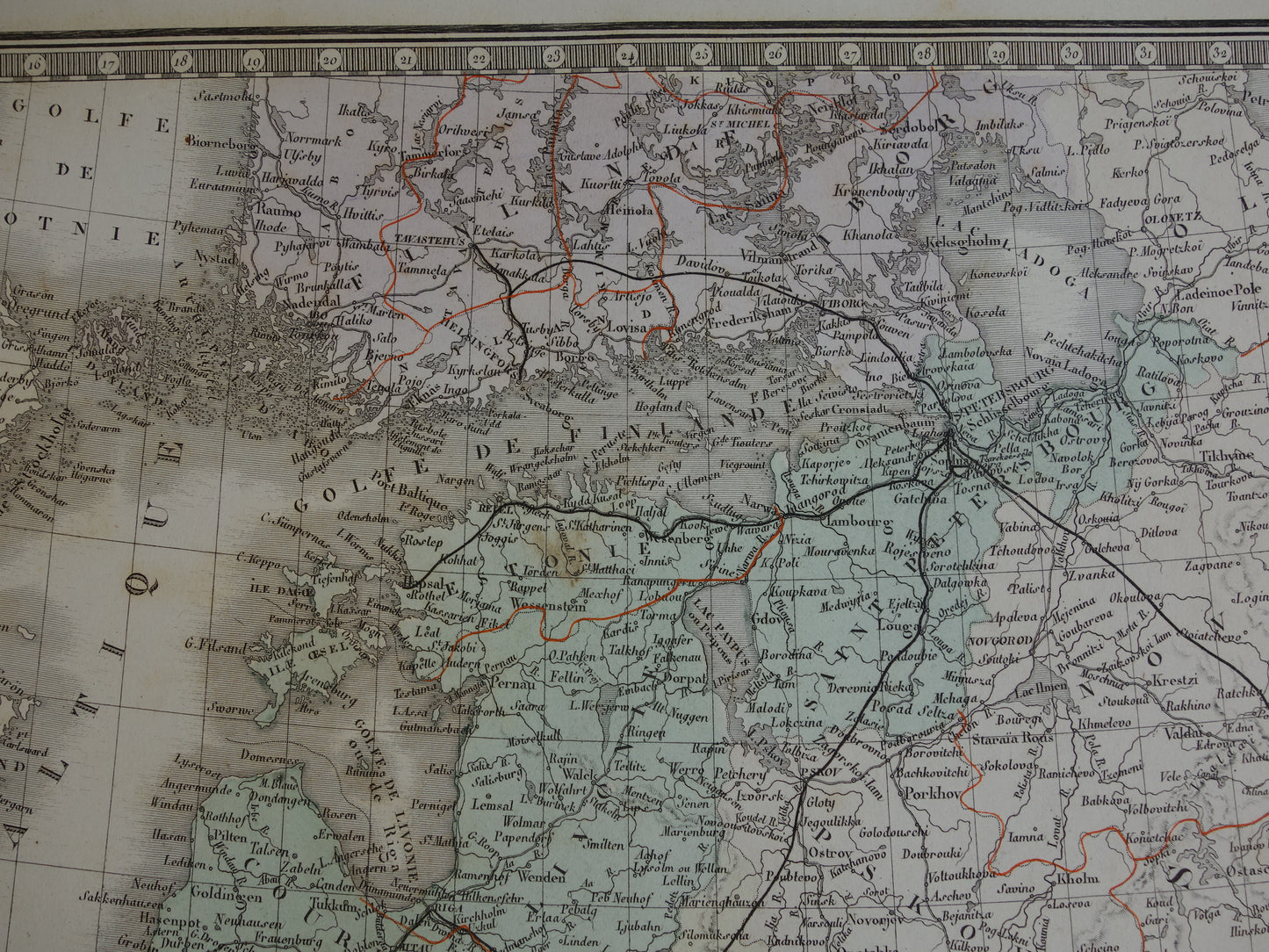 Russia antique map of European Russia with Poland and Baltic States 145+ years old map vintage historical maps