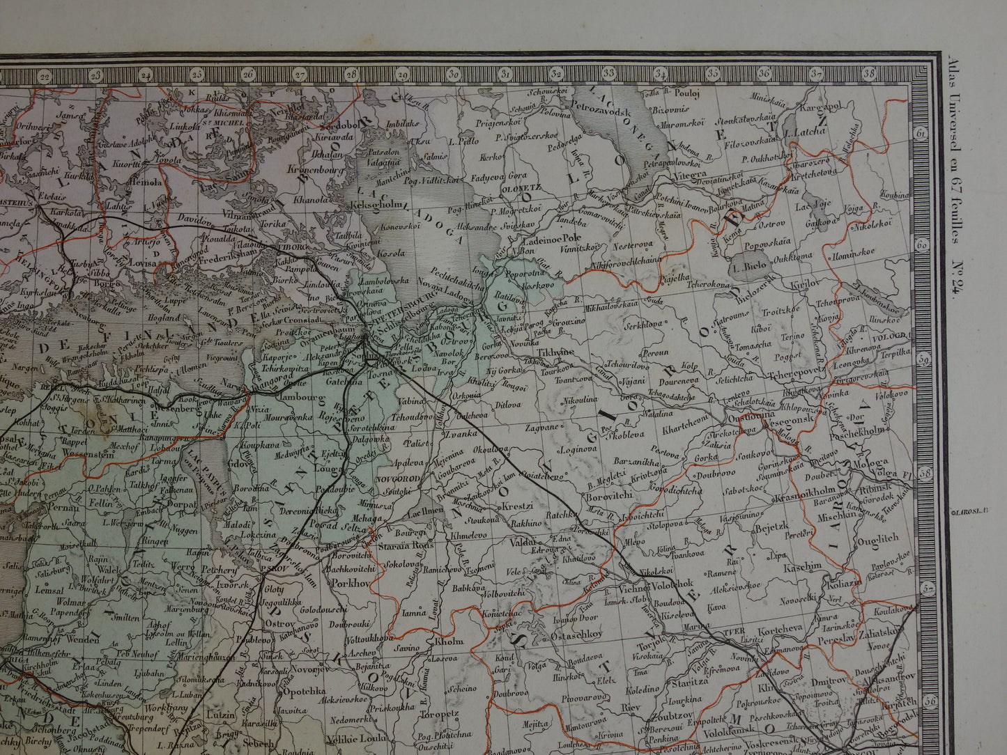 Russia antique map of European Russia with Poland and Baltic States 145+ years old map vintage historical maps