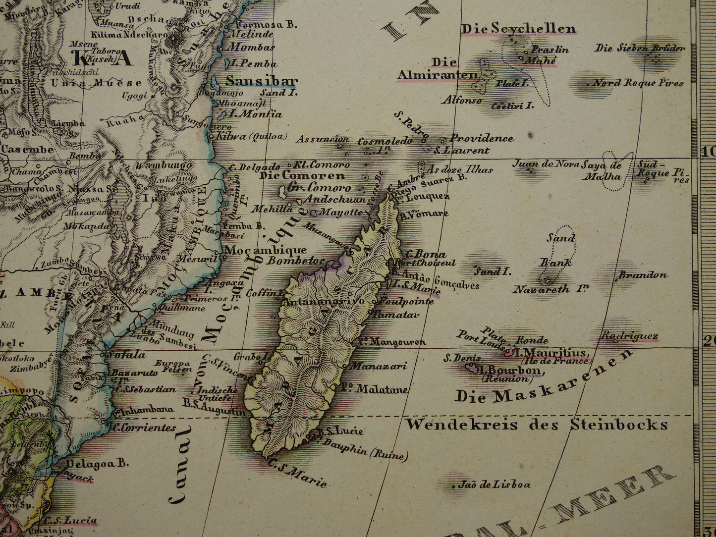 Old map of Africa in 1875 Large original antique map of Africa historical maps
