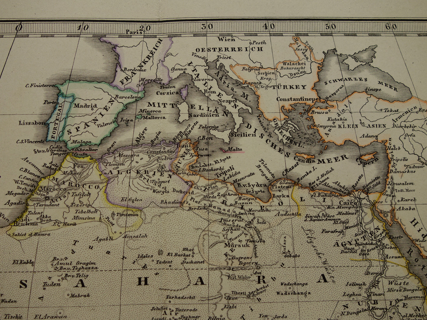Old map of Africa in 1875 Large original antique map of Africa historical maps