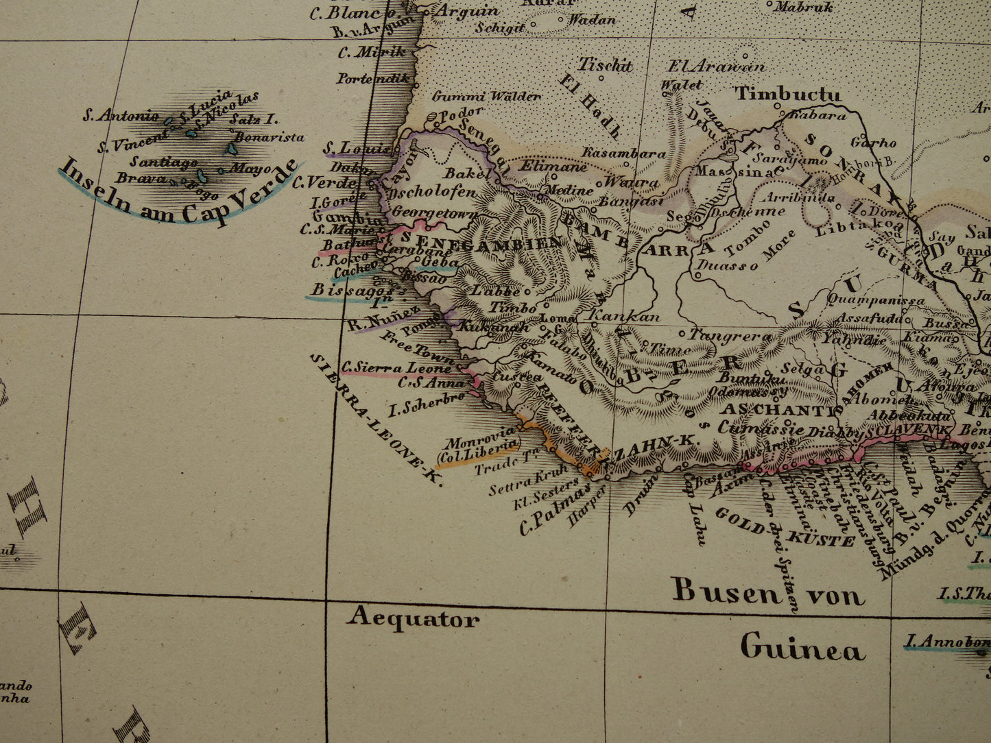 Old map of Africa in 1875 Large original antique map of Africa historical maps