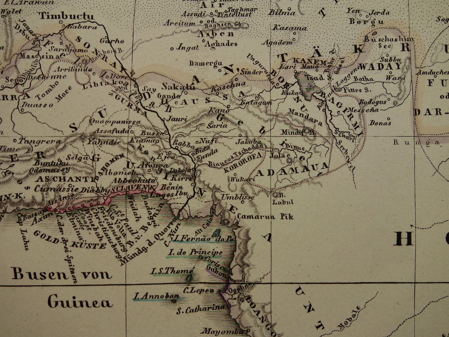 Old map of Africa in 1875 Large original antique map of Africa historical maps
