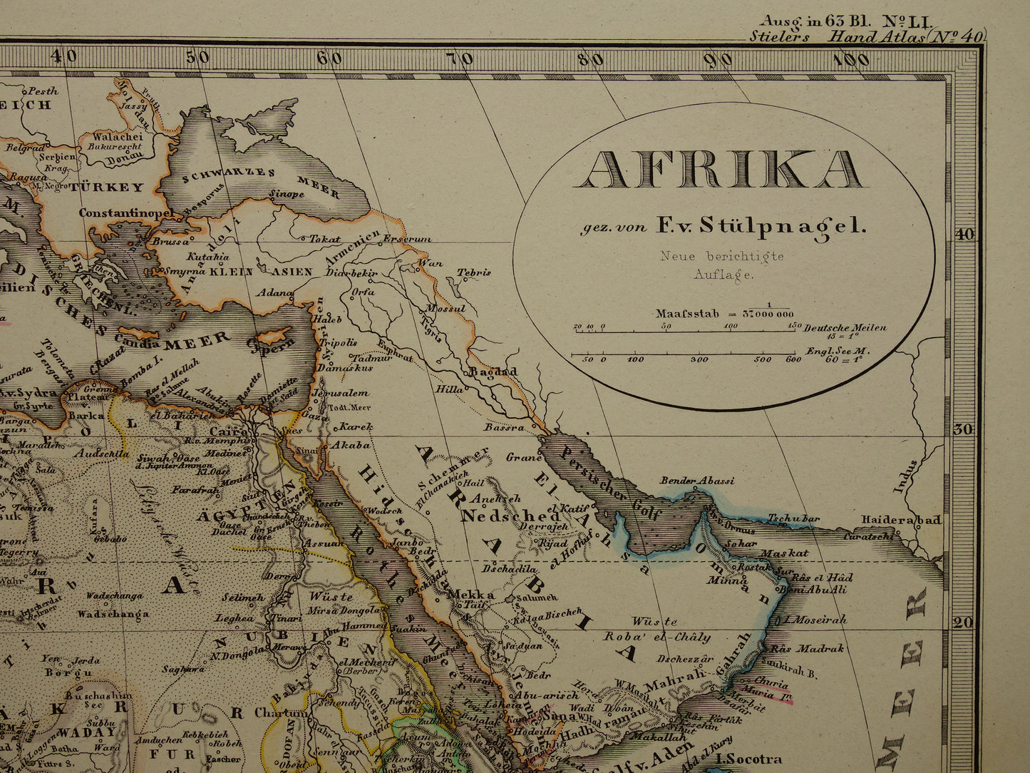 Old map of Africa in 1875 Large original antique map of Africa historical maps