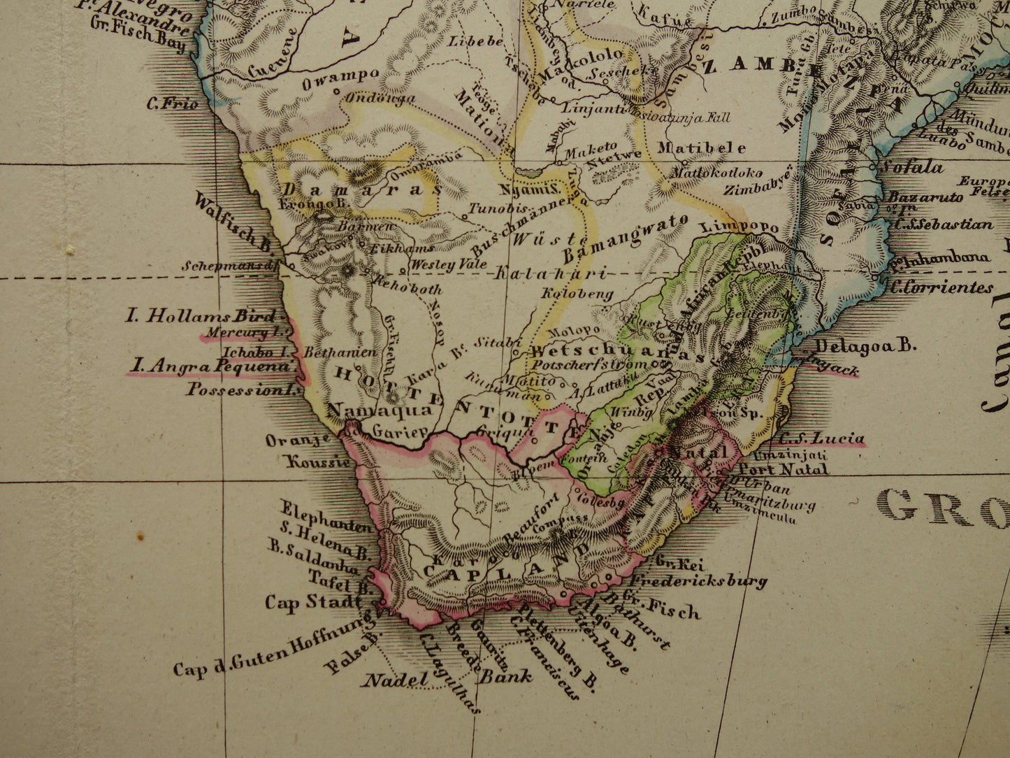 Old map of Africa in 1875 Large original antique map of Africa historical maps